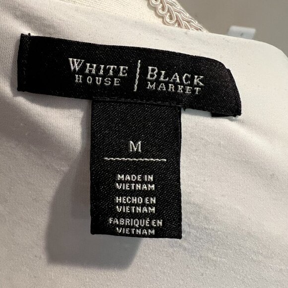 WHBM Black & White layered front Geometric Sleeveless Lined Top, Size Medium - Picture 14 of 15